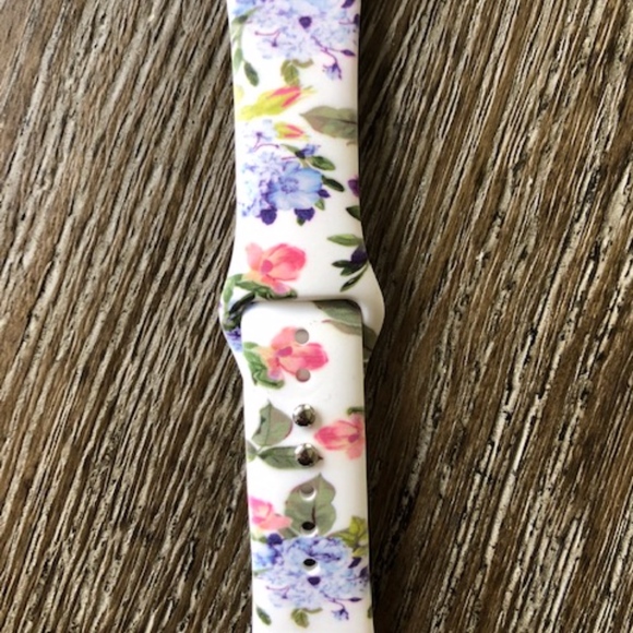 Floral Silicone Apple Smart Watch Bands - Picture 7 of 7